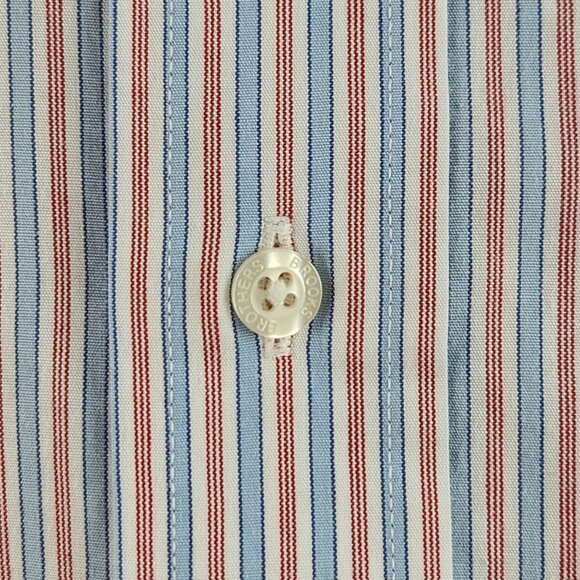 Brooks Brothers Boys XL Shirt Striped Red Blue Button Down Cotton Non Iron Teens - Picture 4 of 13